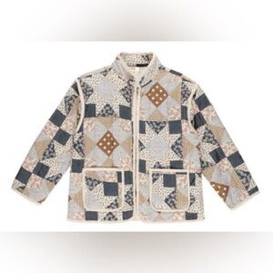 Rylee + Cru Quilted Jacket in Patchwork NWT 6-7